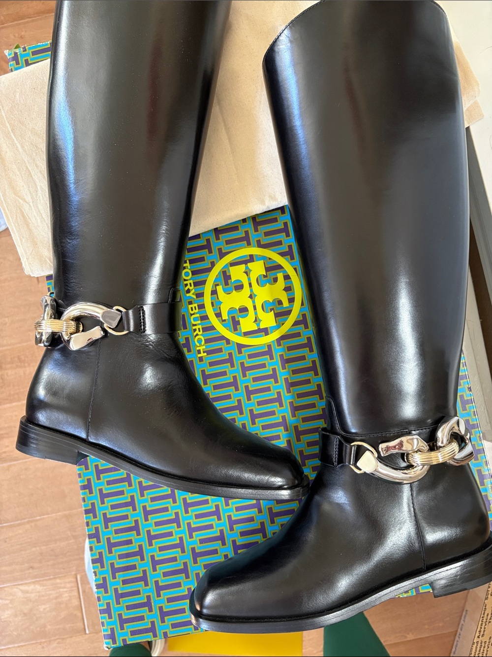 Tory Burch Black Jessa Riding Boots